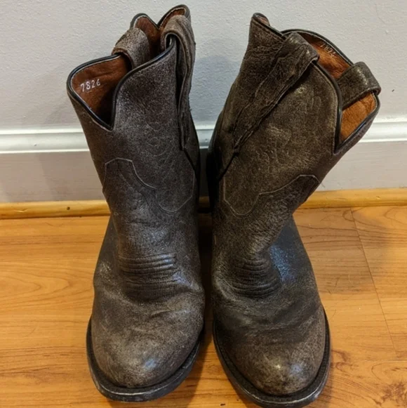 Dan Post Distressed Brown Leather Boots Size 7.5M - Picture 5 of 8